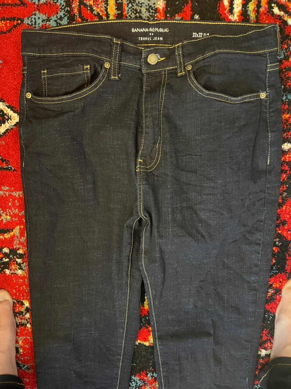 Banana Republic Slim Fit Travel Jean Dark Indigo Stretch { Fits 32x33 L }